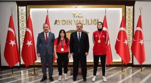 İsviçre ve Tokyo’dan Madalya ile Dönen Sporculardan Vali Canbolat’a Ziyaret