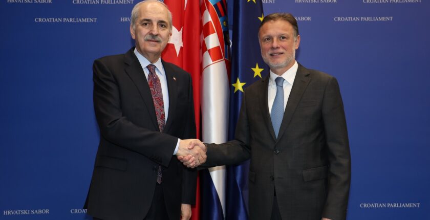 TBMM Başkanı Kurtulmuş, Hırvatistan’da Meclis Başkanı Jandrokovic ile Bir Araya Geldi