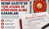 Resmi Gazete’de Yeni Atama Ve Görevden Alma Kararları Yayımlandı