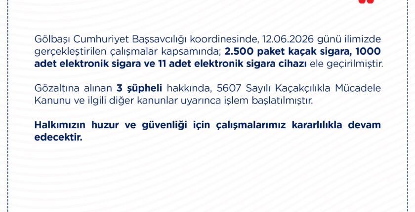 Ankara’da Kaçakçılık Operasyonu: 3 Gözaltı