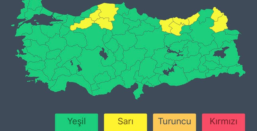İçişleri Bakanlığı Ve Meteoroloji’den Çok Sayıda İl İçin Kuvvetli Sağanak Yağış Uyarısı