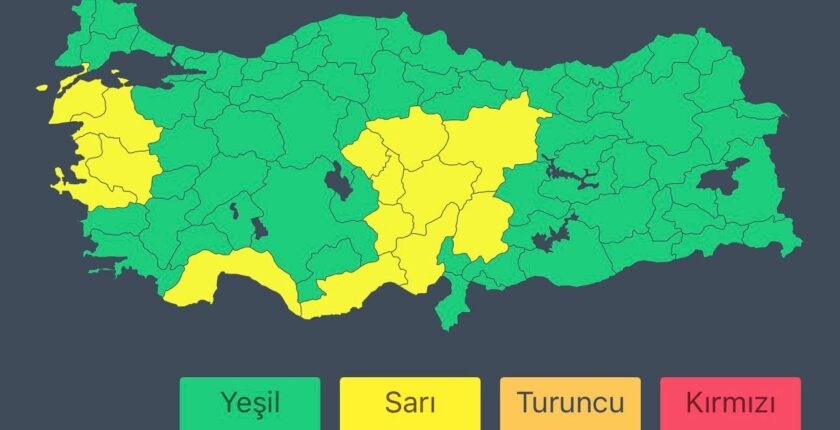 13 İl İçin Kuvvetli Rüzgar Ve Fırtına Uyarısı